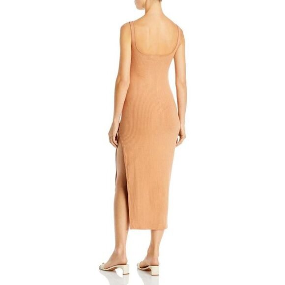 n:PHILANTHROPY Womens Rosarita Orange Ribbed Scoop Neck Midi Dress Size S NWT - Picture 2 of 8